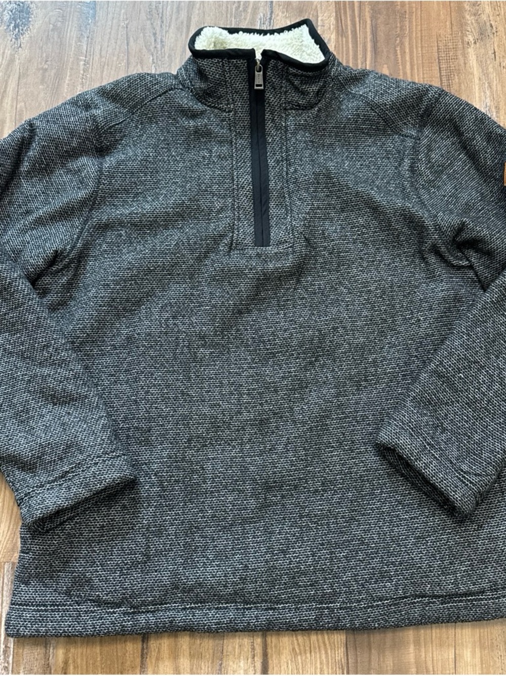 Men's Half-Zip Sherpa-Lined Pullover Sweater - Dark Charcoal